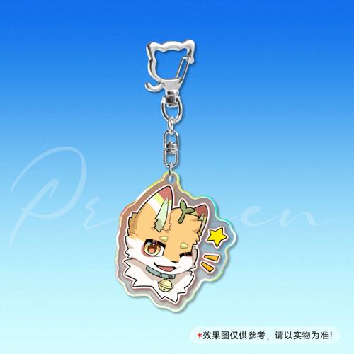 【兽头】5cm镭射钥匙扣猫咪扣 - 1